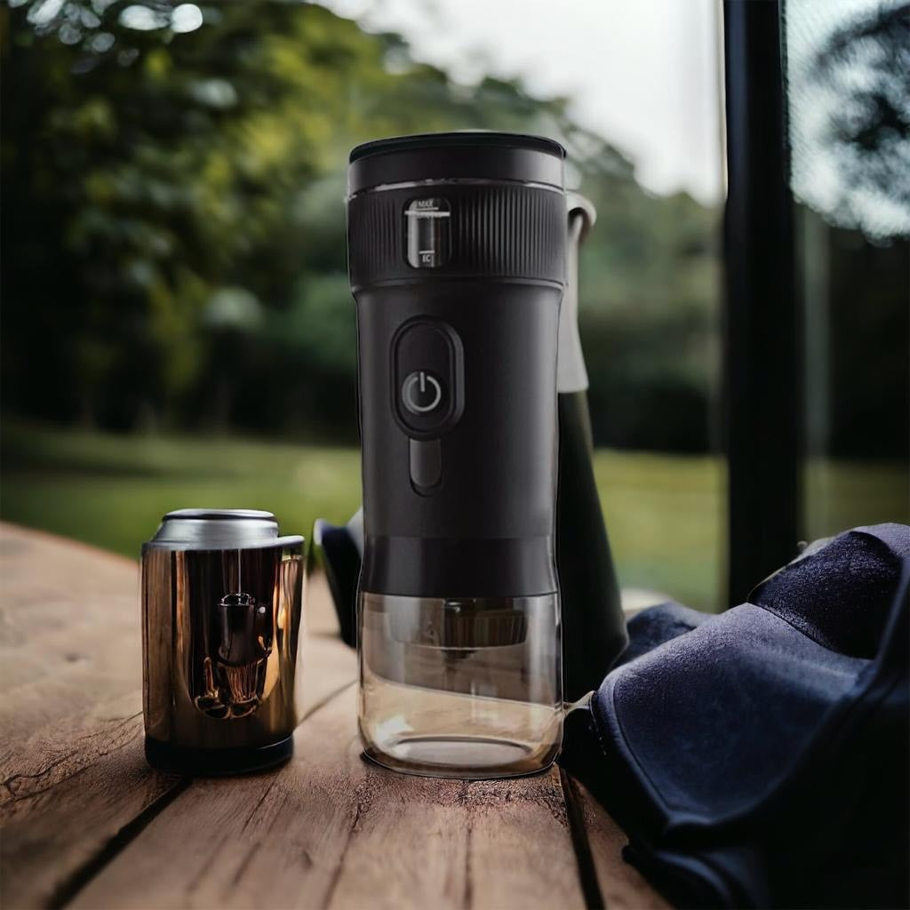 Portable coffee maker outlet that heats water